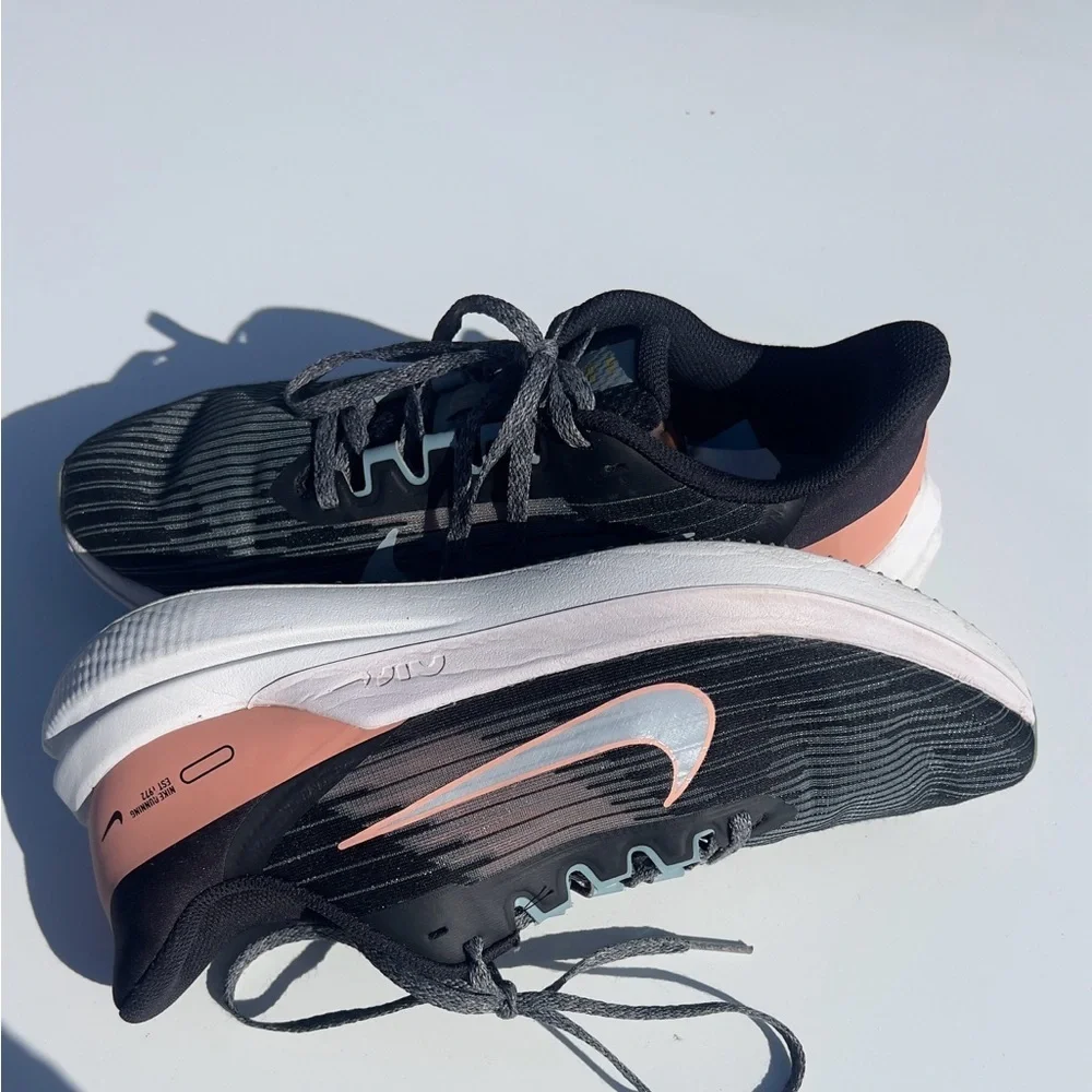 Nike Women’s Running Shoes — Black with Coral and Light Blue Accents